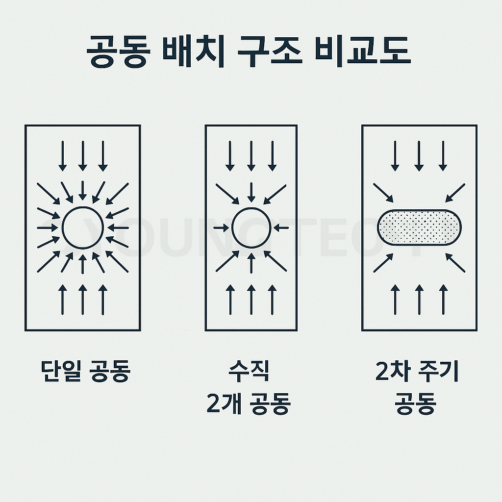 공동 배치 구조 비교도