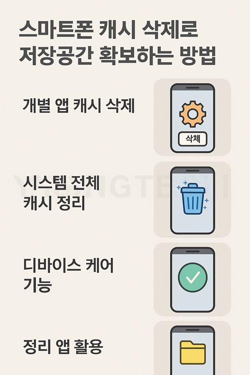 스마트폰 캐시 삭제로 저장공간 확보하는 방법