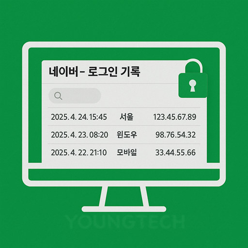 네이버 최근 접속 이력 확인하는 방법